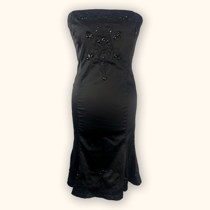 Jane Norman Y2K Strapless Black Dress - Size 12