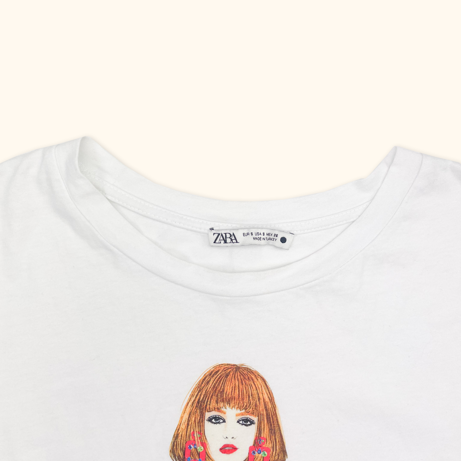 Zara Sequin Dog Graphic T-Shirt - Size Small