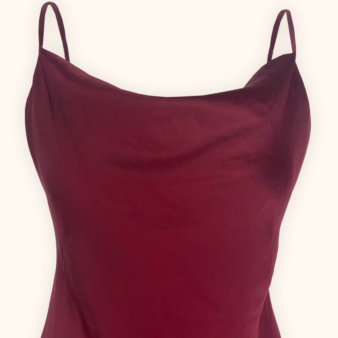 Urban Outfitters Burgundy Satin Cami Midi Dress - Size Medium
