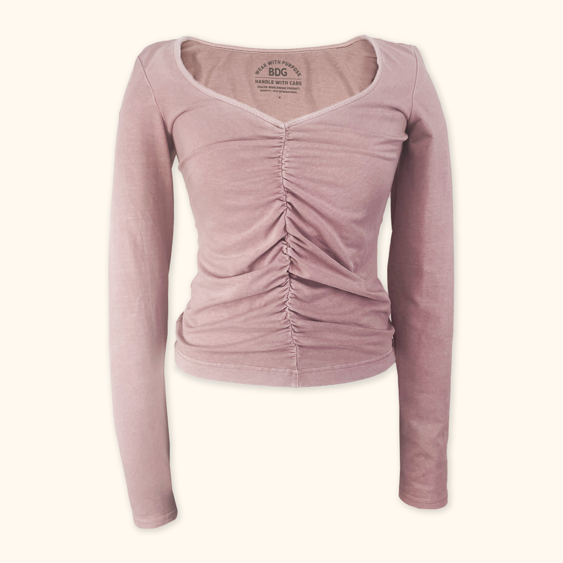 Urban Outfitters Pink Ruched Ballet Top - Size Medium