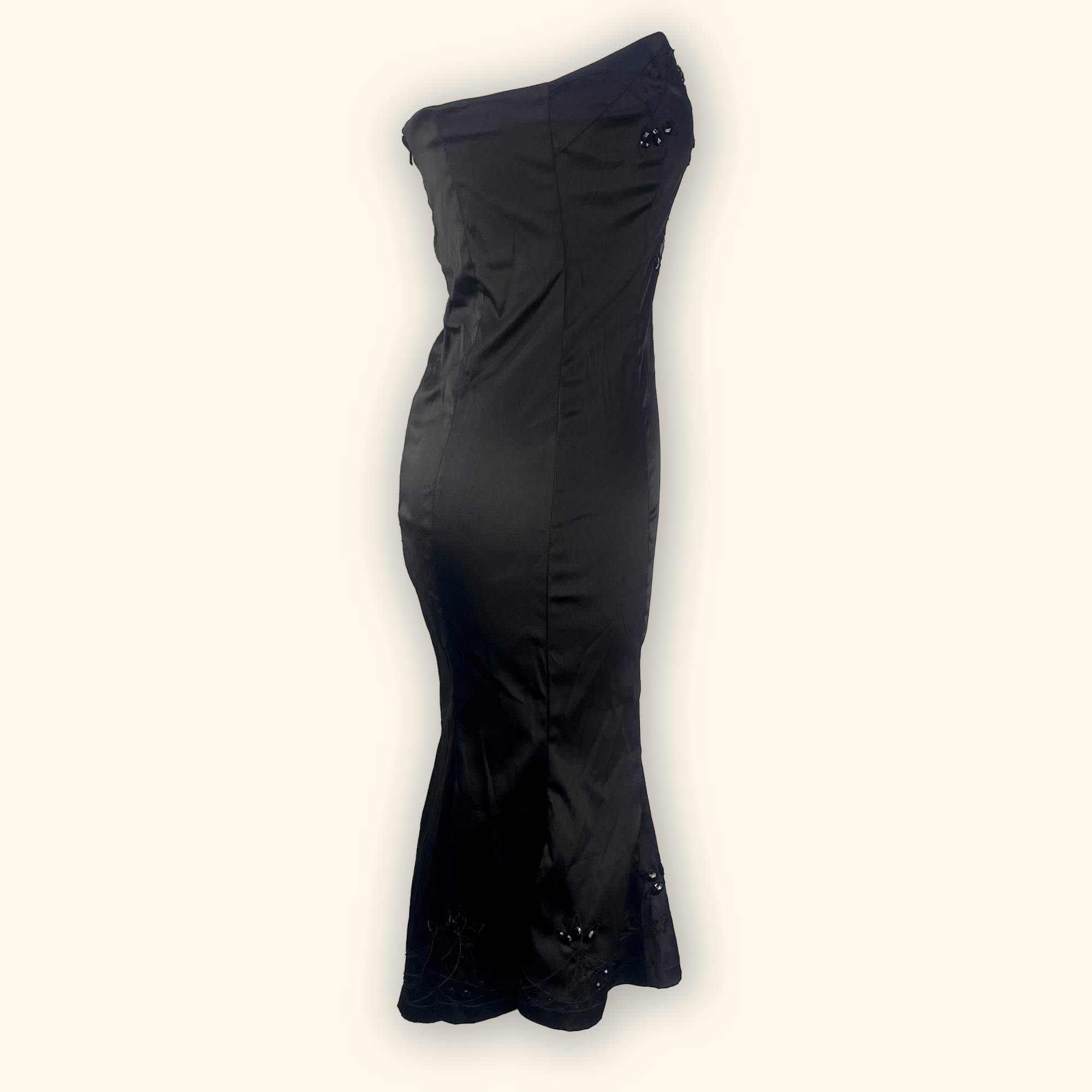 Jane Norman Y2K Strapless Black Dress - Size 12