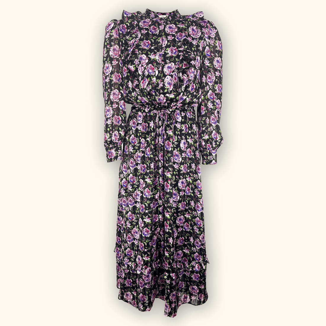 &amp; Other Stories Black Floral Midi Dress - Size Small