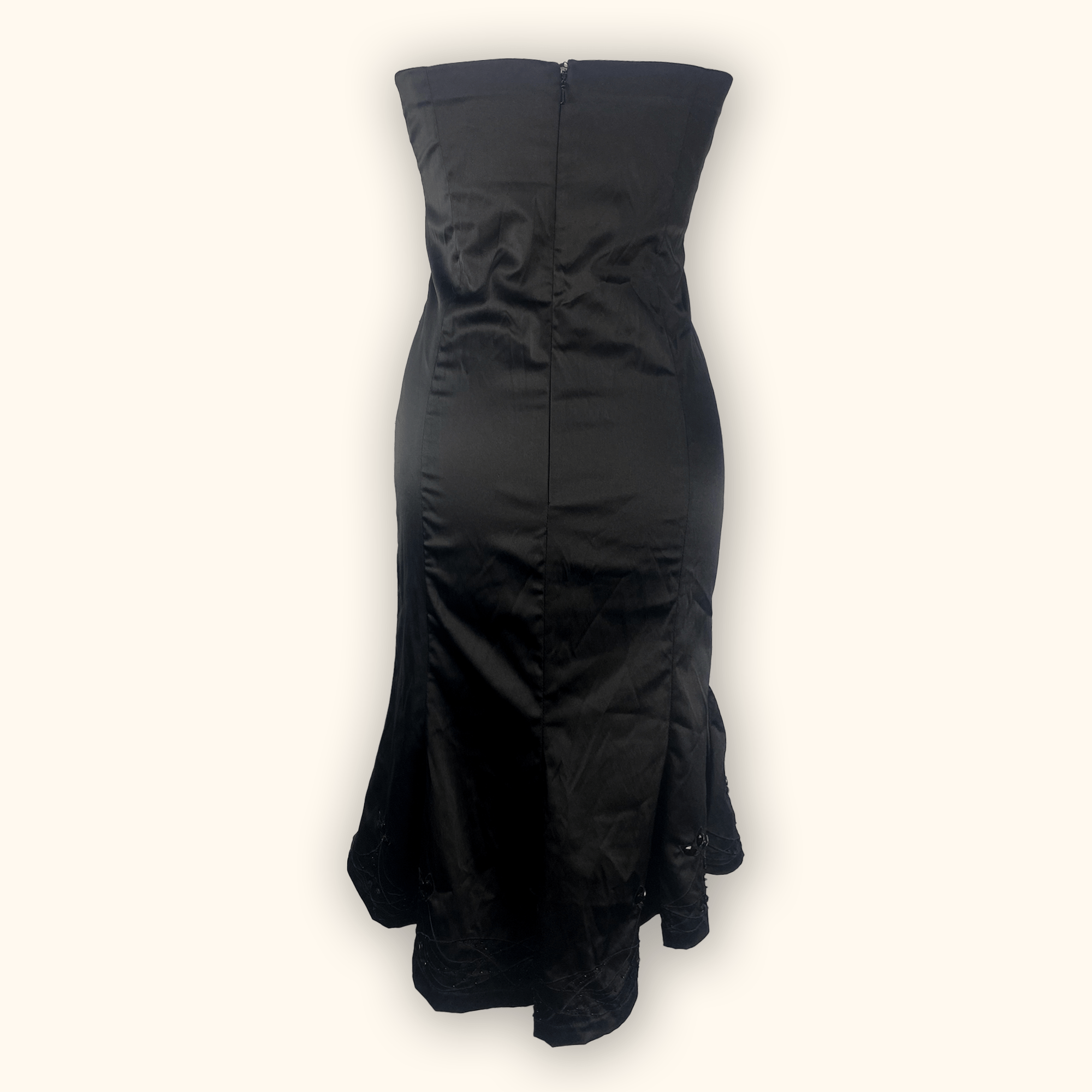 Jane Norman Y2K Strapless Black Dress - Size 12