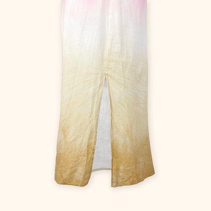 Zara Pink Tie Dye Linen Sleeveless Midi Dress - Size Small
