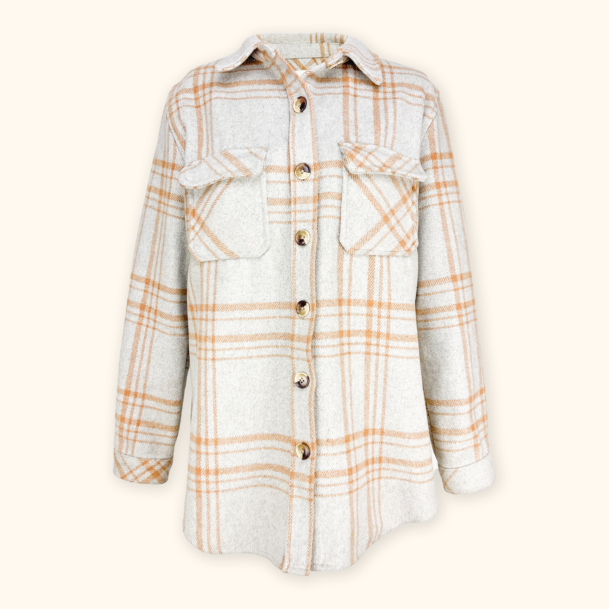 Object Owen Light Grey Plaid Shacket - Size 12