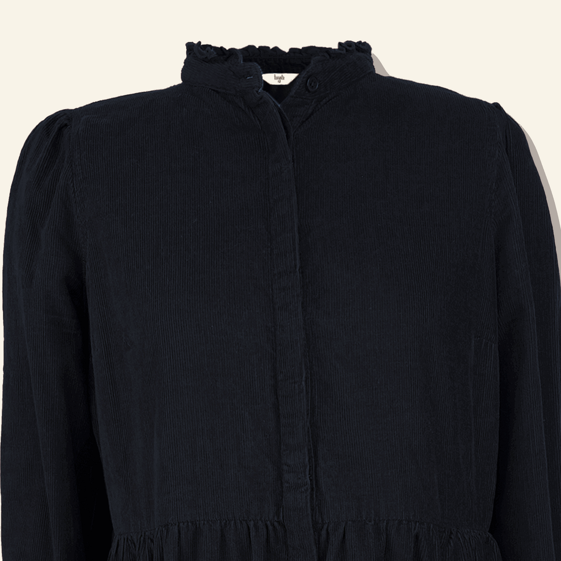 Hush Long Sleeve Corduroy Black Dress - Size 12