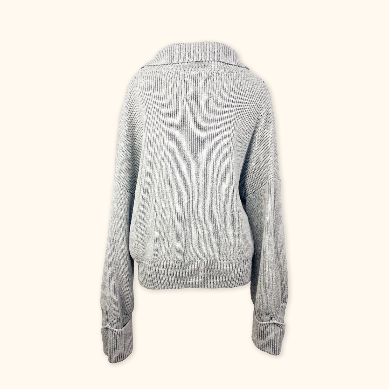Abercrombie &amp; Fitch Grey Chunky Knit Button Up Cardigan - Size Large Abercombie &amp; Finch