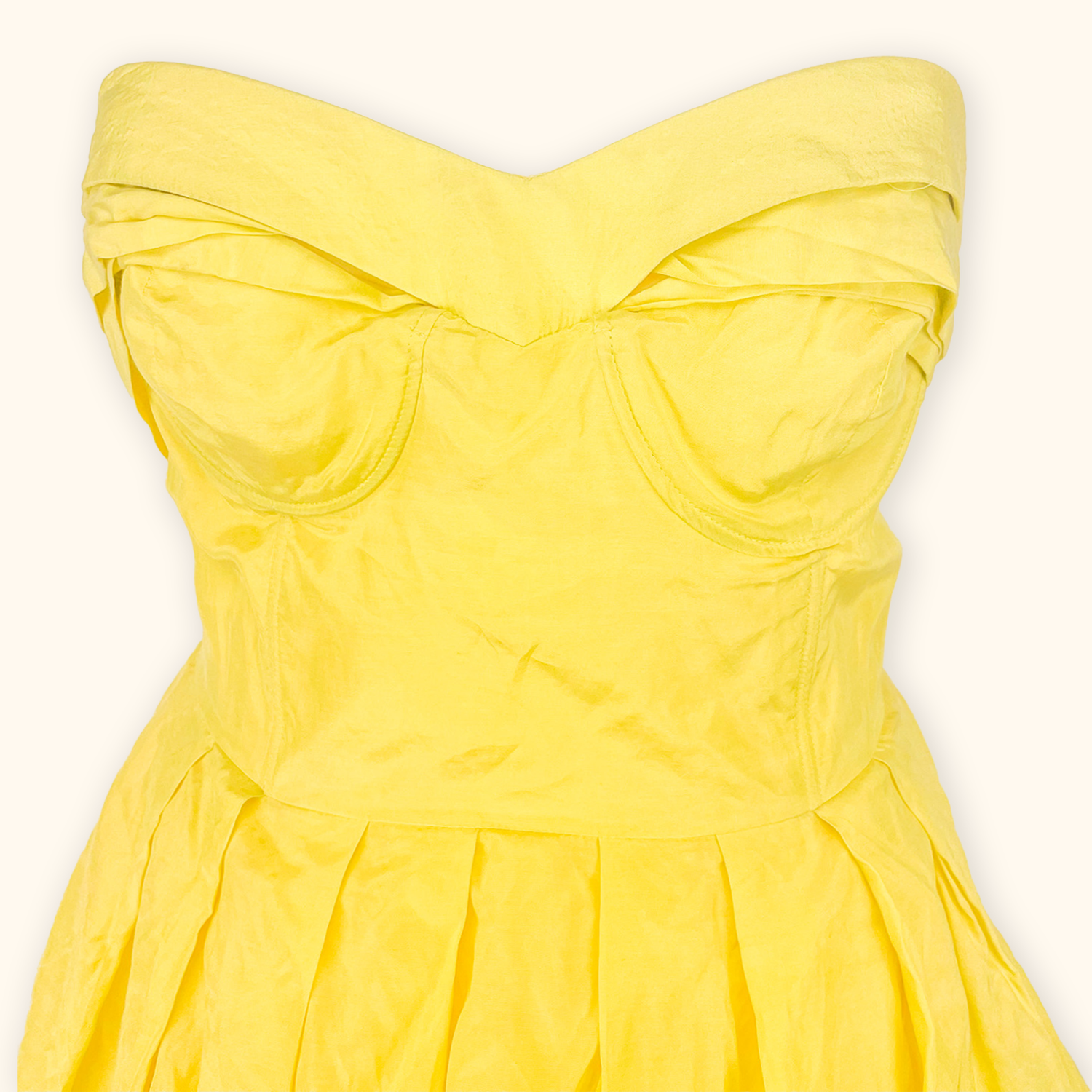 asos strapless dress ASOS Strapless Yellow Puff Prom Dress