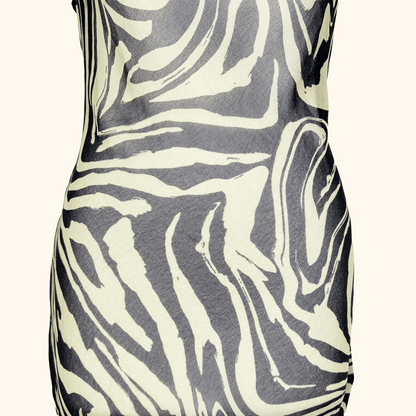 Topshop Khaki Green Zebra Print Mesh Maxi Dress - Size Small