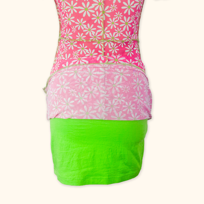 The Ragged Priest Pink Floral Mesh Mini Dress - Size Small