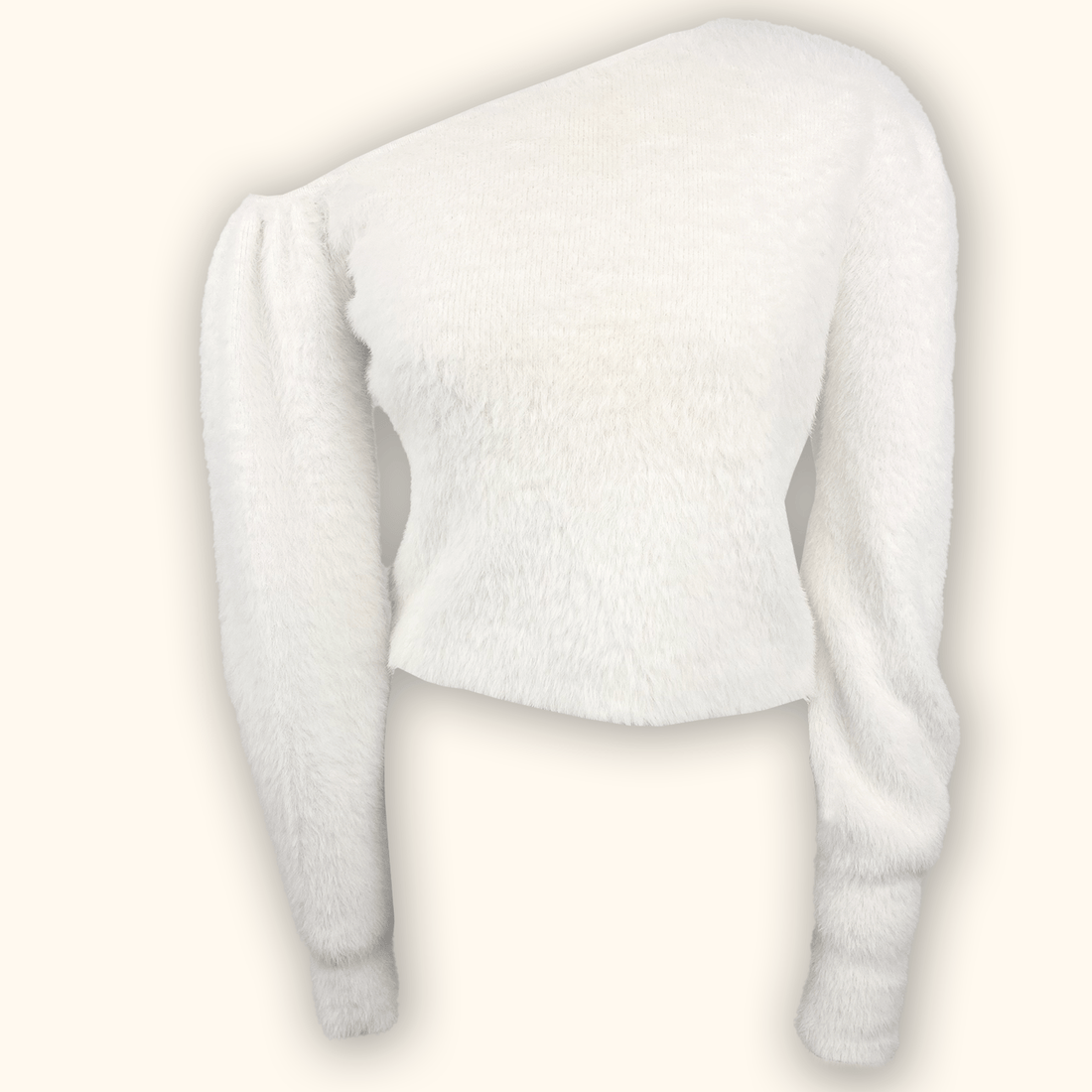 Karen Millen Drop Shoulder White Jumper - Size Medium
