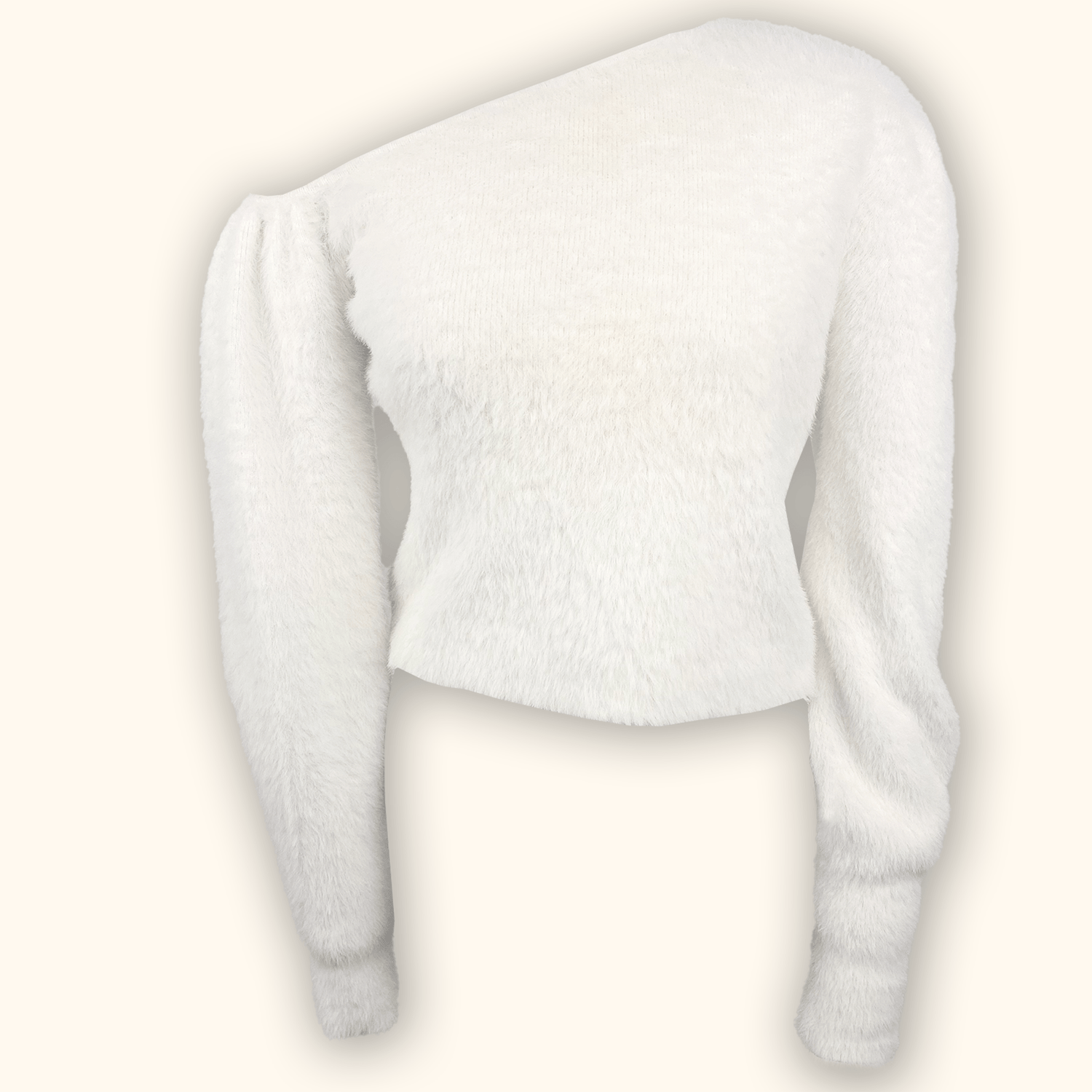 Karen Millen Drop Shoulder White Jumper - Size Medium