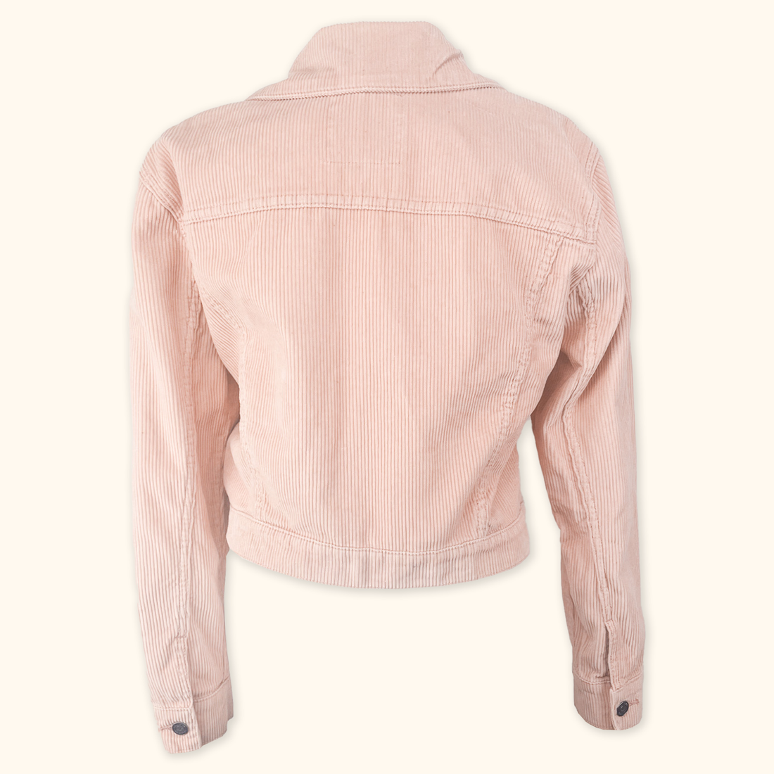 Hollister Pink Cord Cropped Denim Jacket - Size Medium