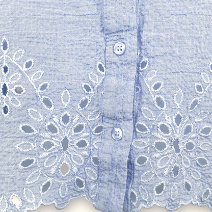Zara Light Blue Cropped Shirt - Size XL
