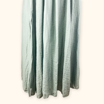 H&amp;M Grey Green Sleeveless V-Neck Midi Dress - Size Small