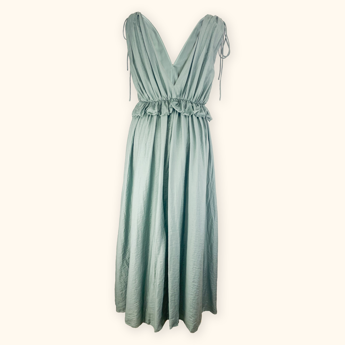 H&amp;M Green Sleeveless Layered Maxi Dress - Size Small