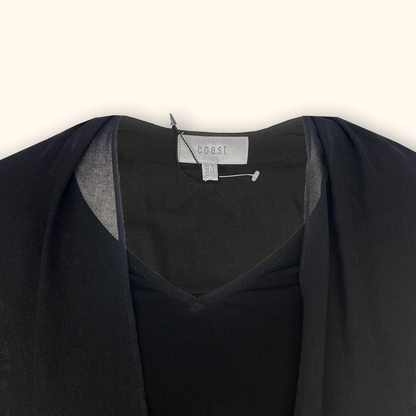 Coast Chiffon Black Lace Blouse - Size 6