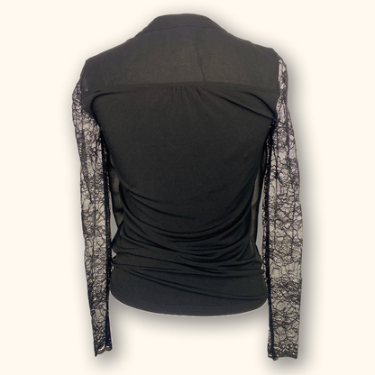 Coast Chiffon Black Lace Blouse - Size 6