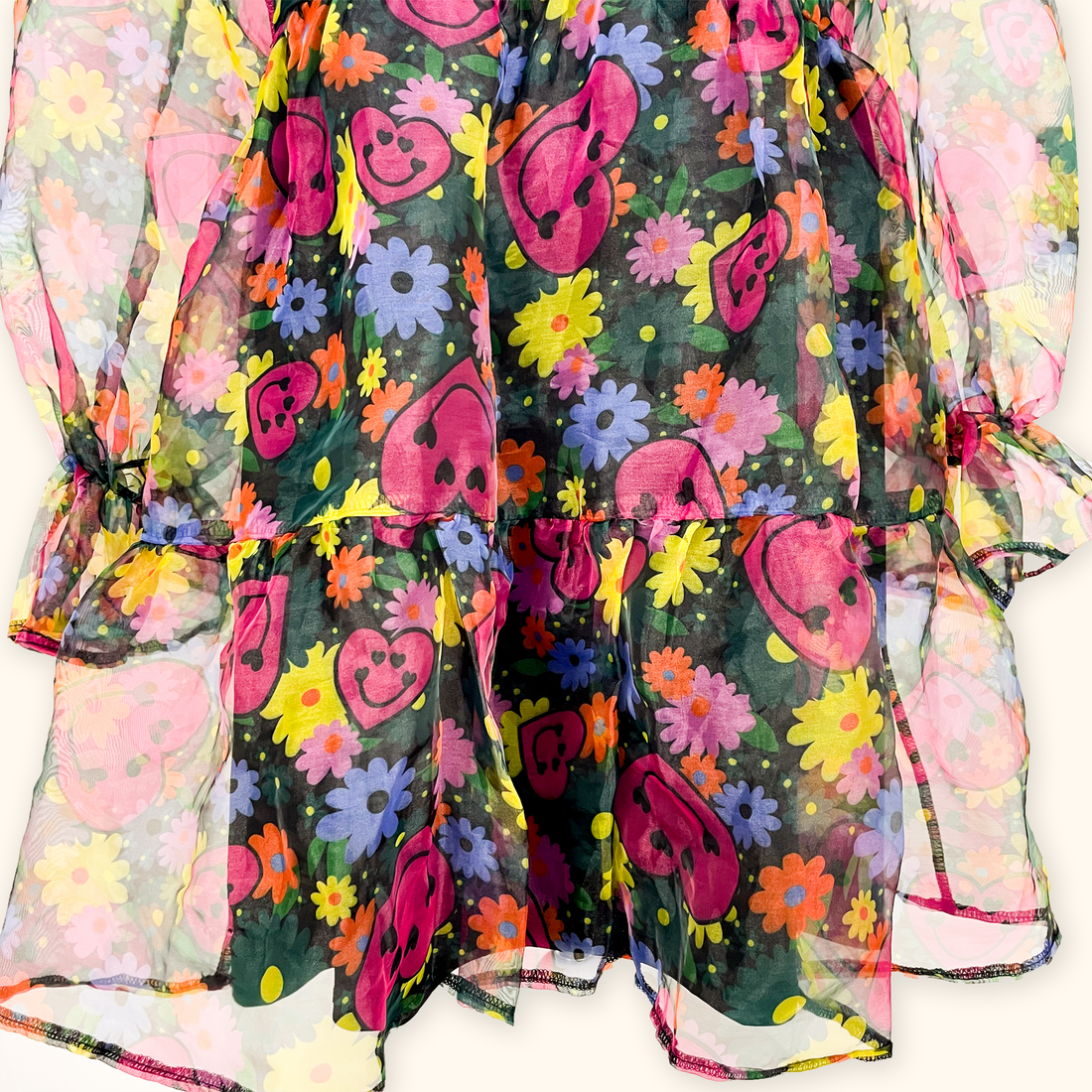 Twisted Wunder Smiley Face Organza Dress - Size 10