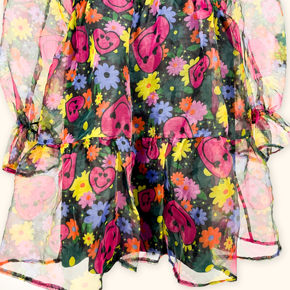 Twisted Wunder Smiley Face Organza Dress - Size 10