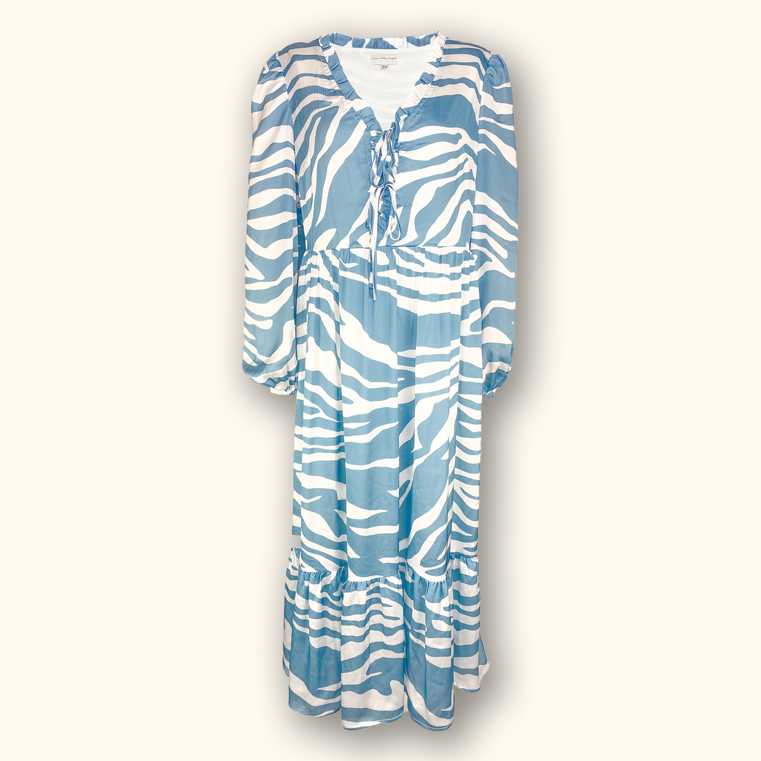 Never Fully Dressed Cool Blue Zebra Midi Dress - Size 16 -  - Dresses