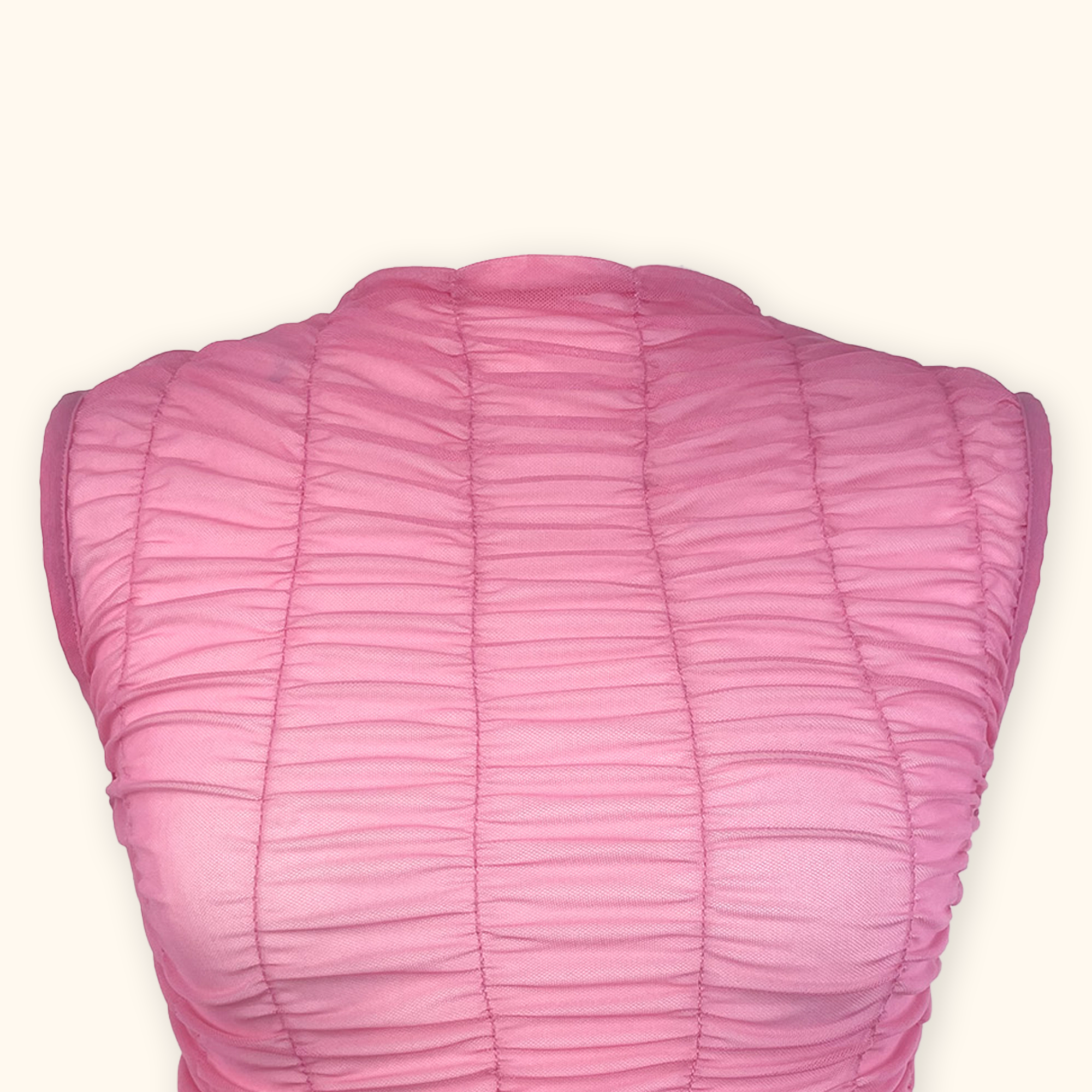 Topshop Pink Mesh Ruched Vest Top - Size Small