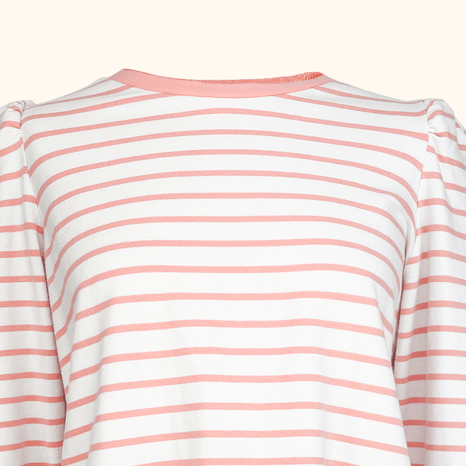 Oliver Bonas Striped Pink &amp; White Long Sleeve Top - Size 12