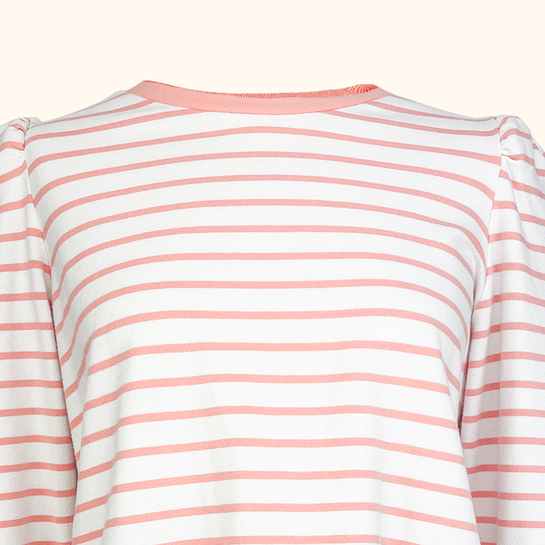 Oliver Bonas Striped Pink &amp; White Long Sleeve Top - Size 12