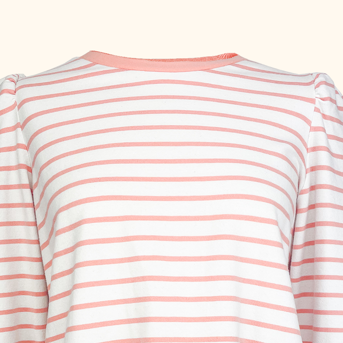 Oliver Bonas Striped Pink &amp; White Long Sleeve Top - Size 12