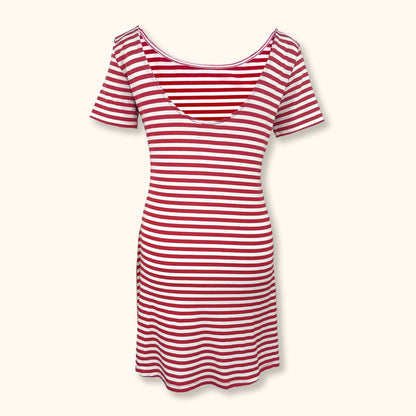 &amp; Other Stories Red Stripe Short Sleeve Dress - Size 14 - &amp; Other Stories - Dresses