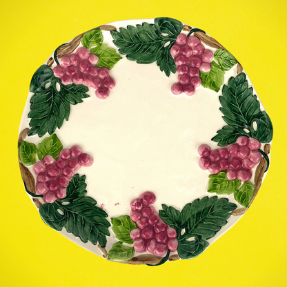Vintage Grape Round Serving Plate - Sunshine Thrift - Kitchenware