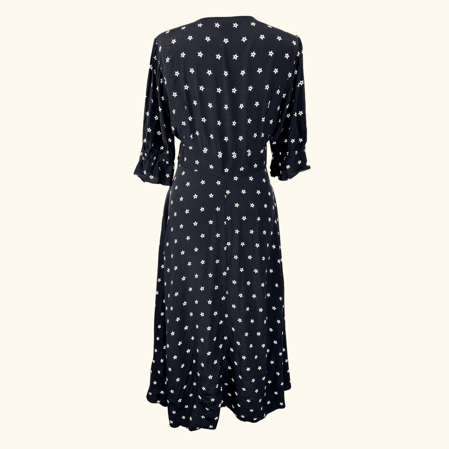 Somerset By Alice Temperley Star Print Black Midi Dress - Size 12 Alice Temperely
