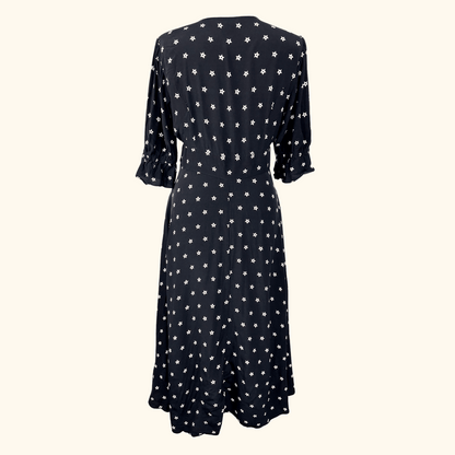 Somerset By Alice Temperley Star Print Black Midi Dress - Size 12 Alice Temperely