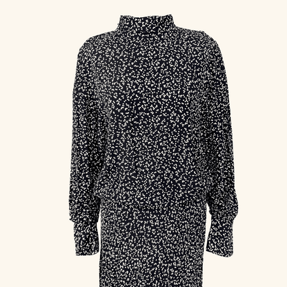 Zara Black Polka Dot Asymmetric Midi Dress - Size Medium Zara