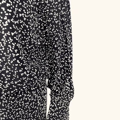 Zara Black Polka Dot Asymmetric Midi Dress - Size Medium Zara