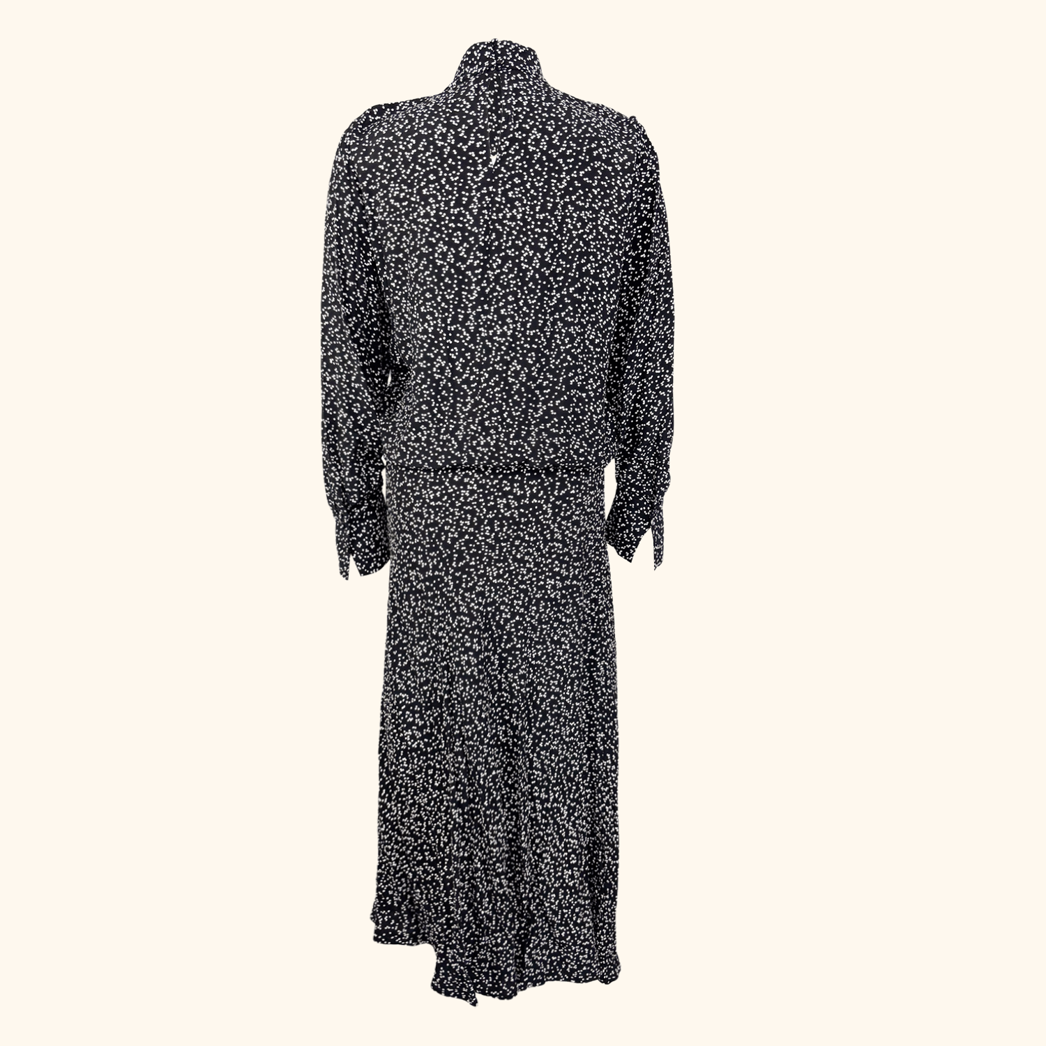 Zara Black Polka Dot Asymmetric Midi Dress - Size Medium Zara