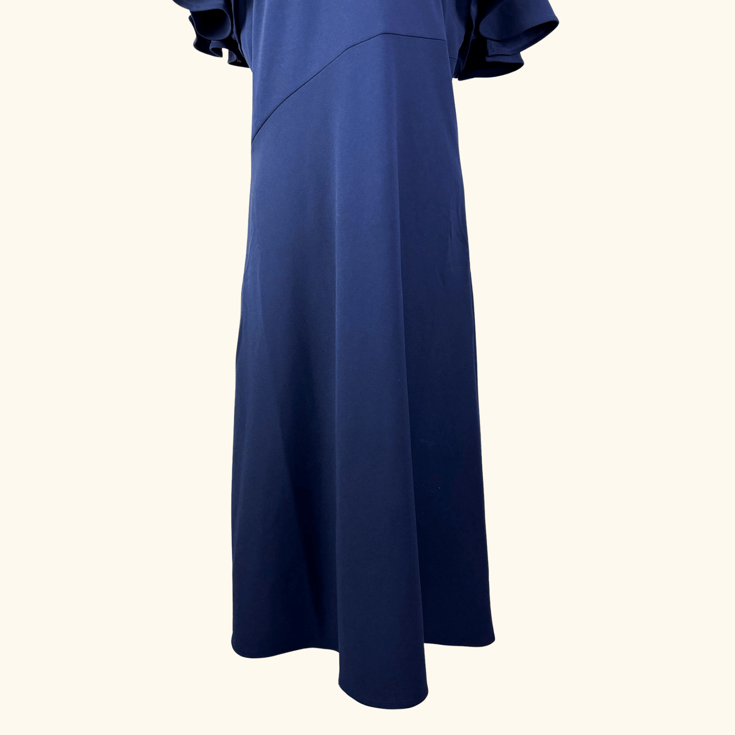 DKNY Navy Blue Ruffle Sleeve Midi Dress - Size Large DKNY