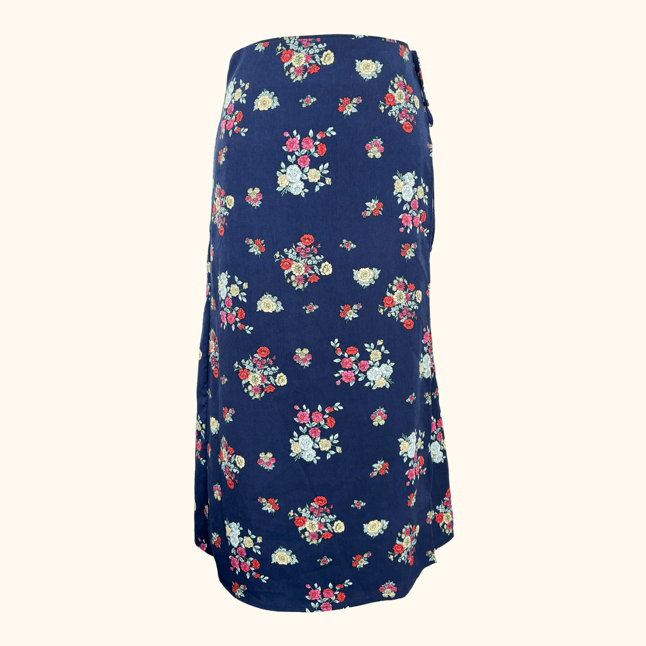 Hush Navy Floral Vienna Wrap Midi Skirt - Size 8 Hush