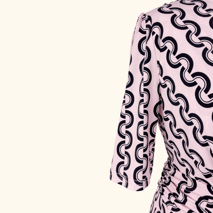 Jolie Moi Molly Geometric Pink Maxi Dress - Size 12 Jolie Moi