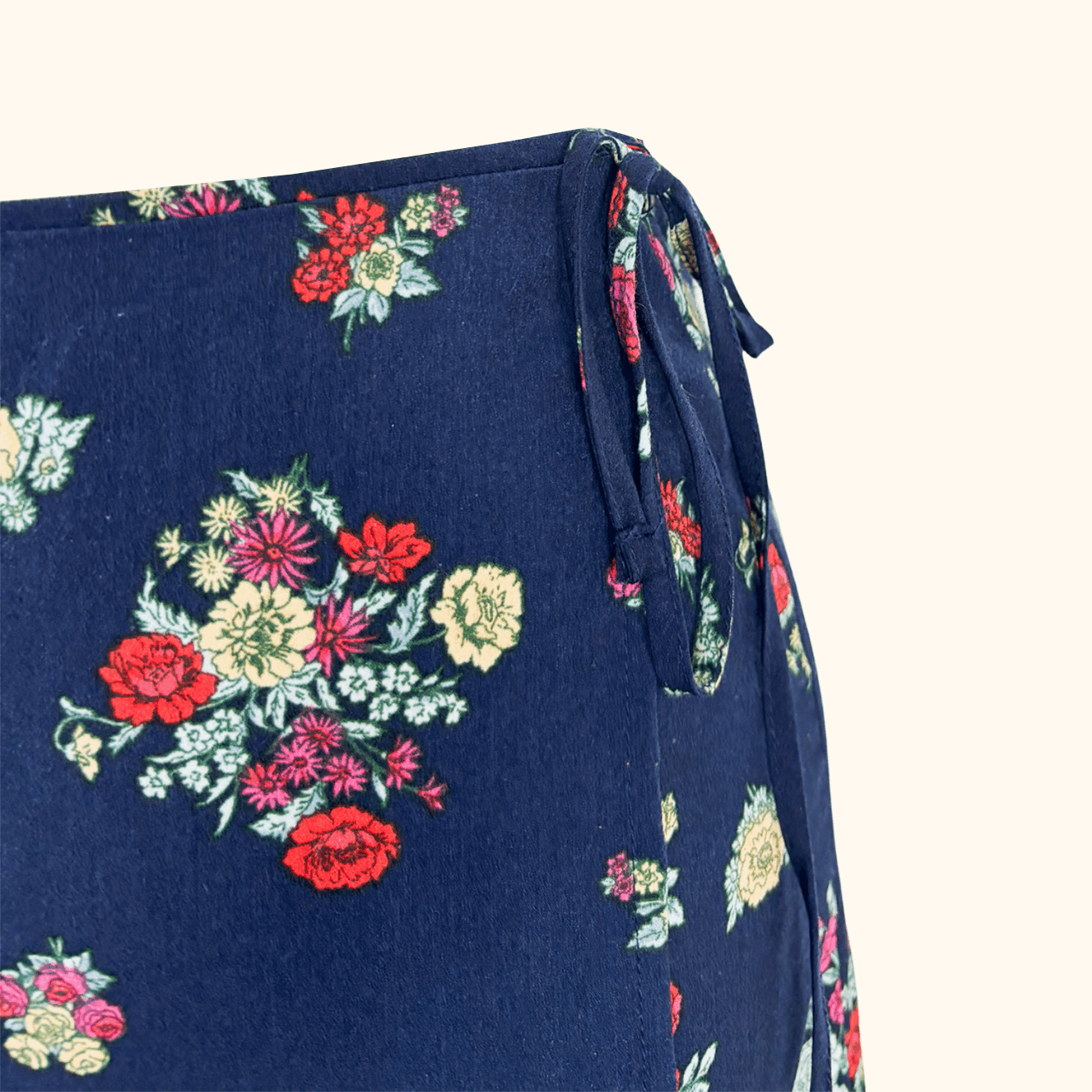 Hush Navy Floral Vienna Wrap Midi Skirt - Size 8 Hush