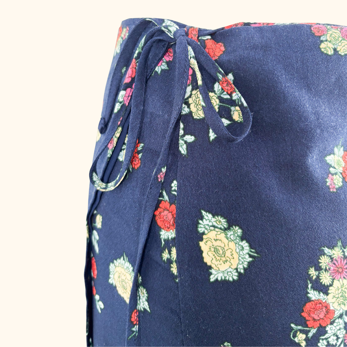 Hush Navy Floral Vienna Wrap Midi Skirt - Size 8