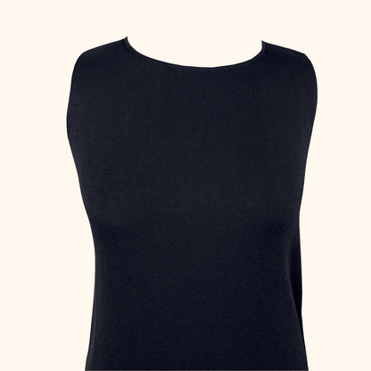 Whistles Black Ribbed Midi Length Dress - Size Medium Whistles