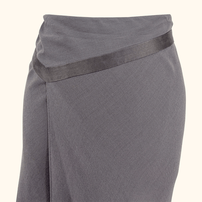Vintage Planet Silk Grey Midi Skirt - Size 12 Planet