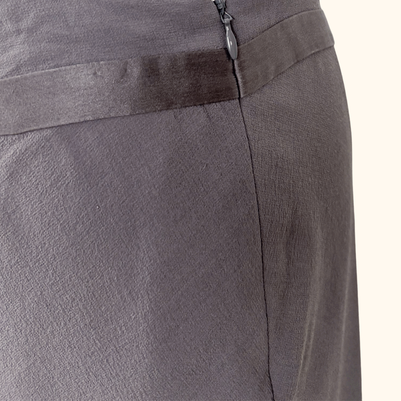 Vintage Planet Silk Grey Midi Skirt - Size 12 Planet