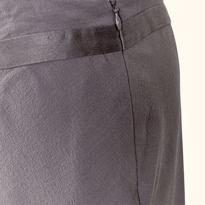 Vintage Planet Silk Grey Midi Skirt - Size 12 Planet
