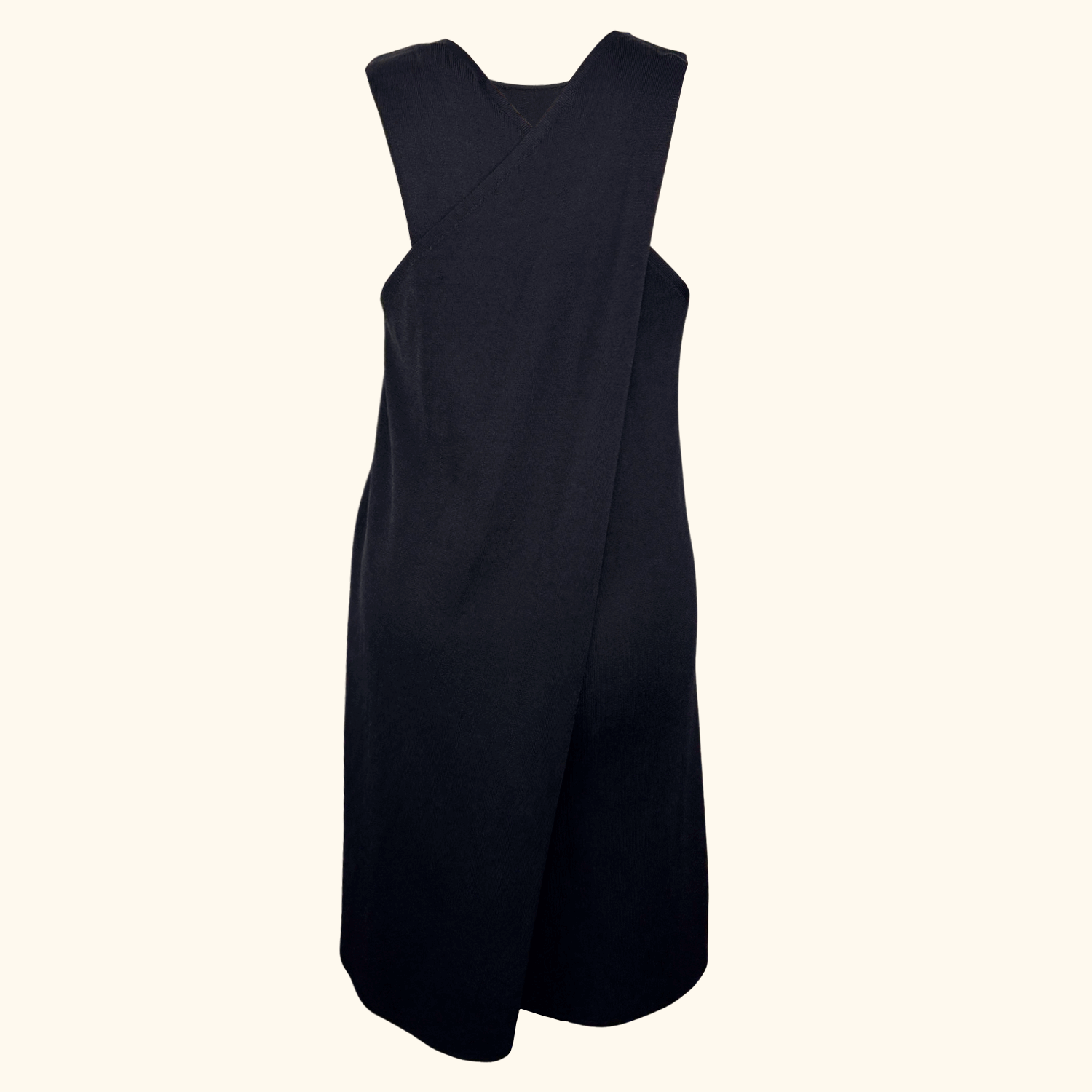 Whistles Black Ribbed Midi Length Dress - Size Medium Whistles