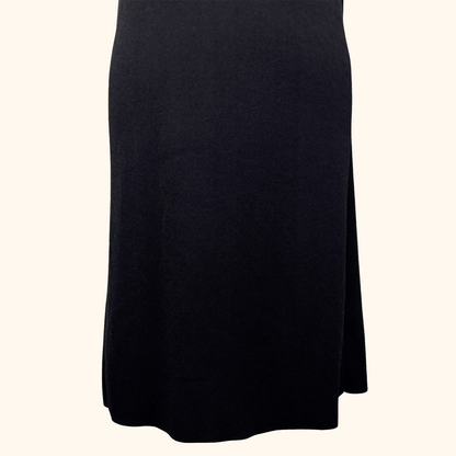 Whistles Black Ribbed Midi Length Dress - Size Medium Whistles