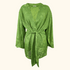 Zara Green Oriental Jacquard Wrap Dress Mini - Size Small Zara
