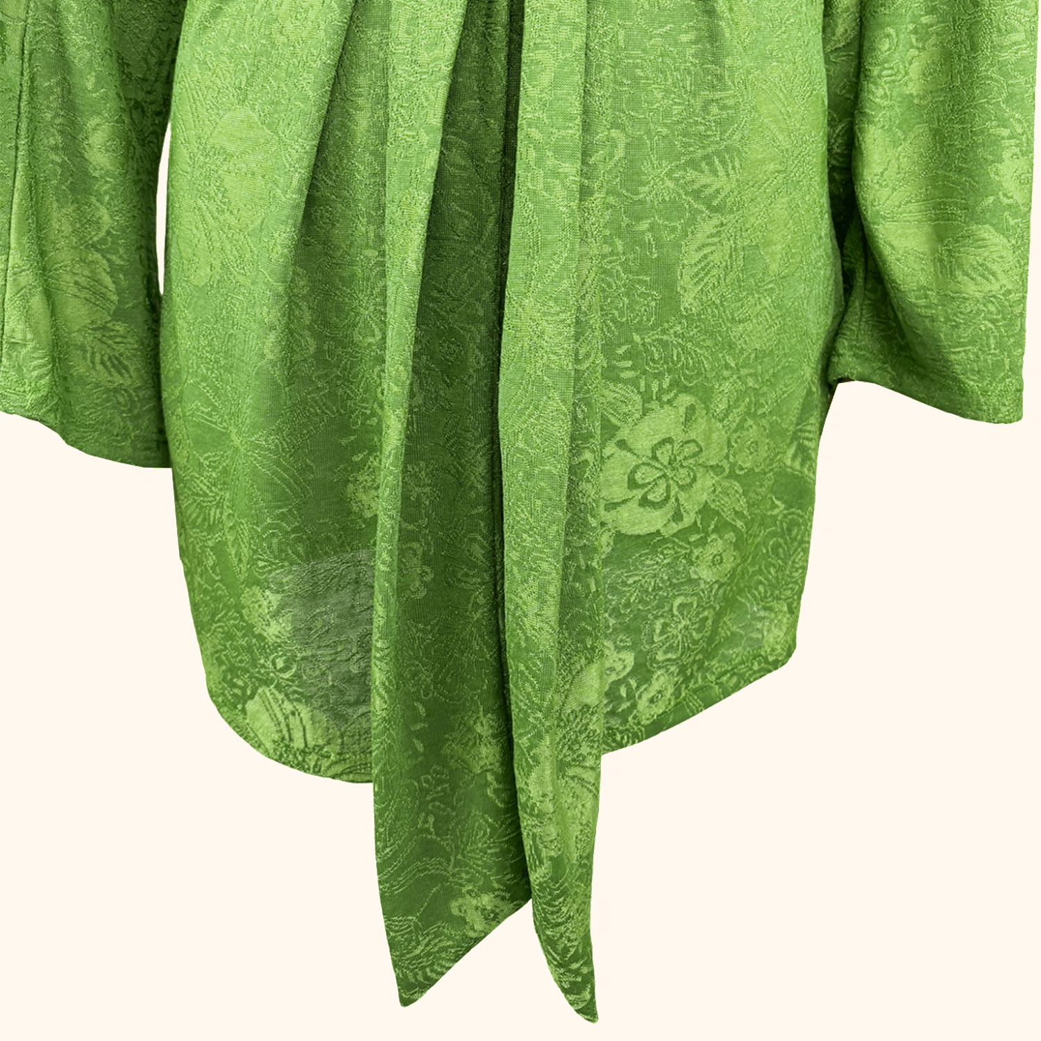 Zara Green Oriental Jacquard Wrap Dress Mini - Size Small Zara