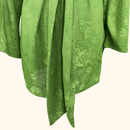 Zara Green Oriental Jacquard Wrap Dress Mini - Size Small Zara